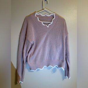 SHEIN - Scalloped Edge Sweater